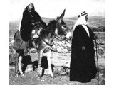 An Arab journeying with his wife, like Jacob with Rachel or Joseph with Mary. An early photograph.